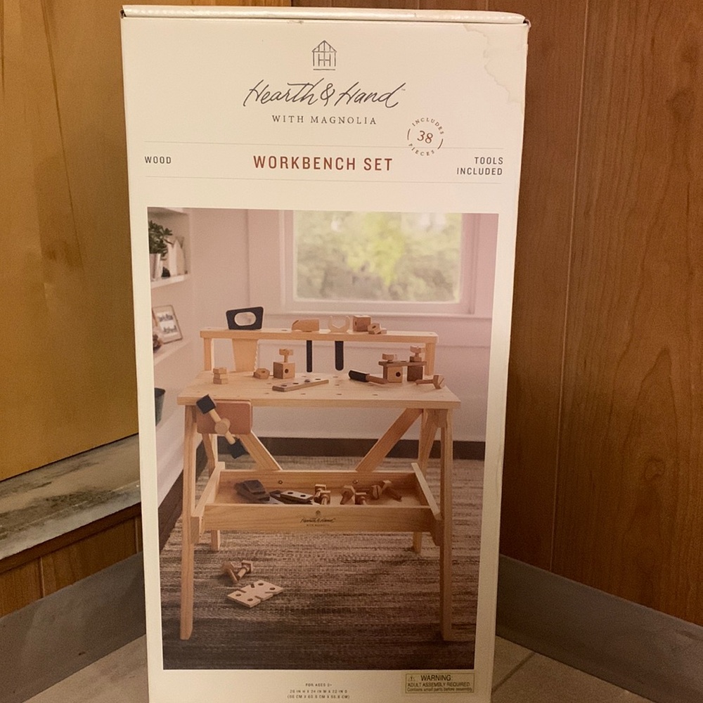 Hearth and Hand with Magnolia Wooden Workbench Set